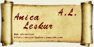 Anica Leskur vizit kartica